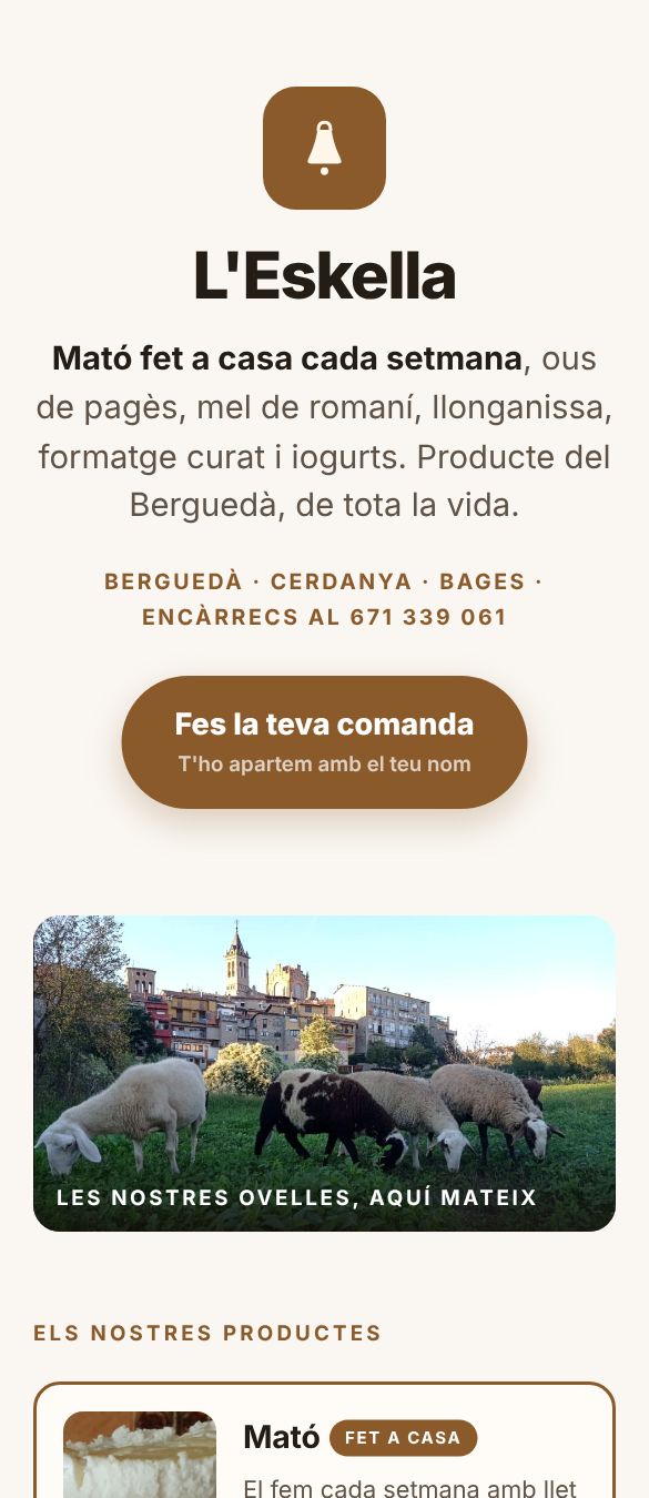 Portada de leskella.com al mòbil